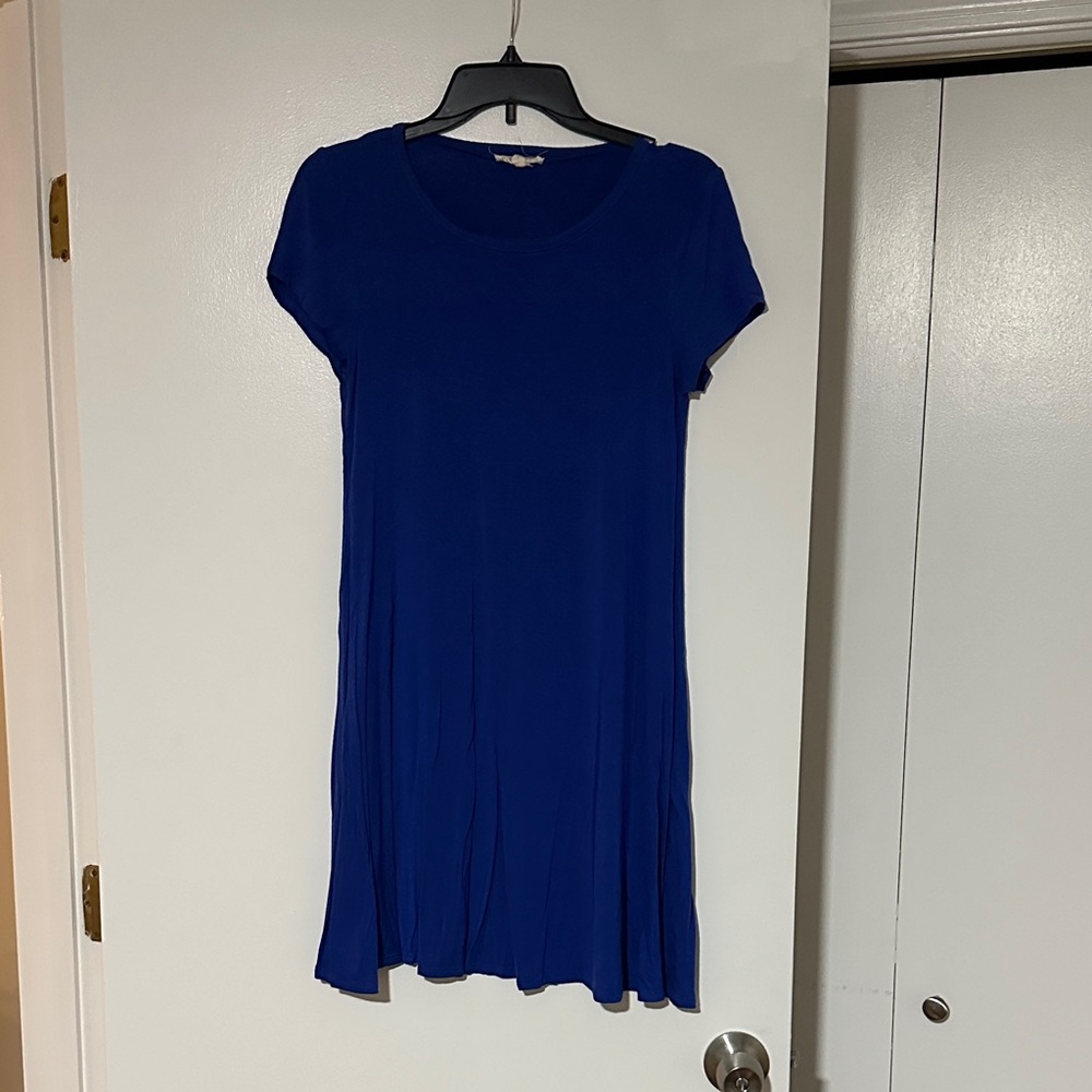 Blue Short Sleeve Dress